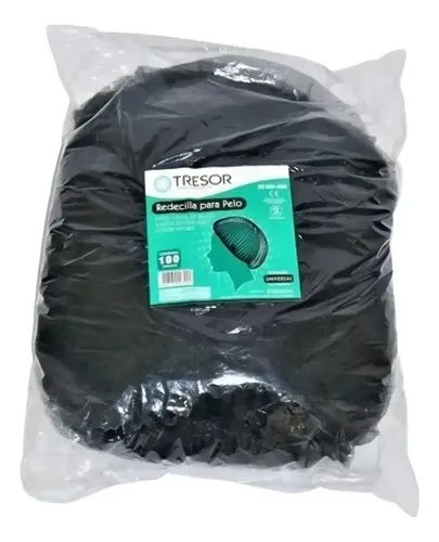 Redecilla Para Pelo Negra Tresor Desechable Caja 100 Unidades Negro