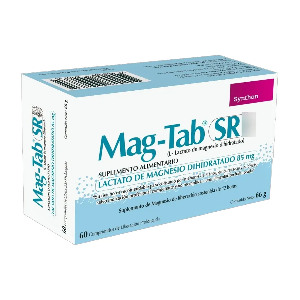Suplemento Nutricional Lactato De Magnesio 60 Comprimidos Synthon Original