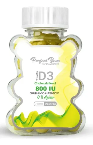 Vitamina D3 Perfectbear - Gomitas Sin Azúcar Sabor Piña