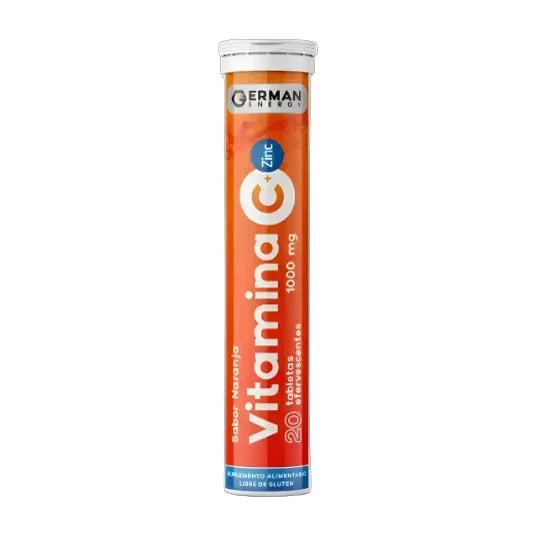 Vitamina C + Zinc Efervescente X 20 German Energy Sabor Nara Naranja
