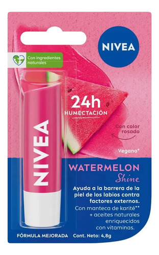 Bálsamo Labial Nivea Watermelon Shine 4,8gr