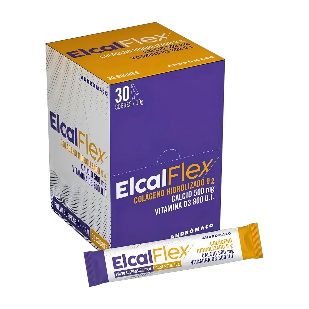Elcal Flex Andrómaco Colágeno Hidrolizado Calcio Vitamina D 30 Sobres Original