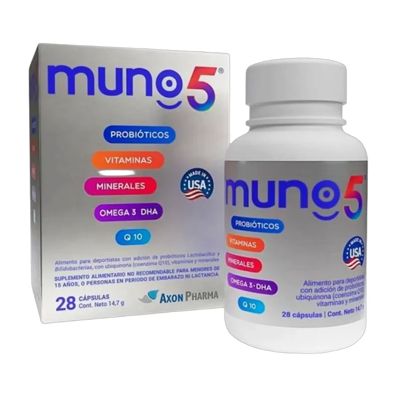 Muno 5 Probioticos + Vitaminas Cápsulas 30 Unidades Sabor Sin Sabor