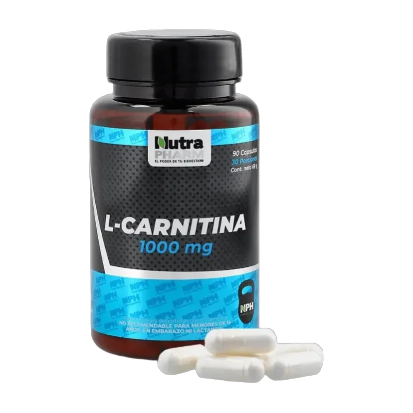 L - Carnitina 1000mg 90 Capsulas Nutrapharm. Sabor Sin Sabor