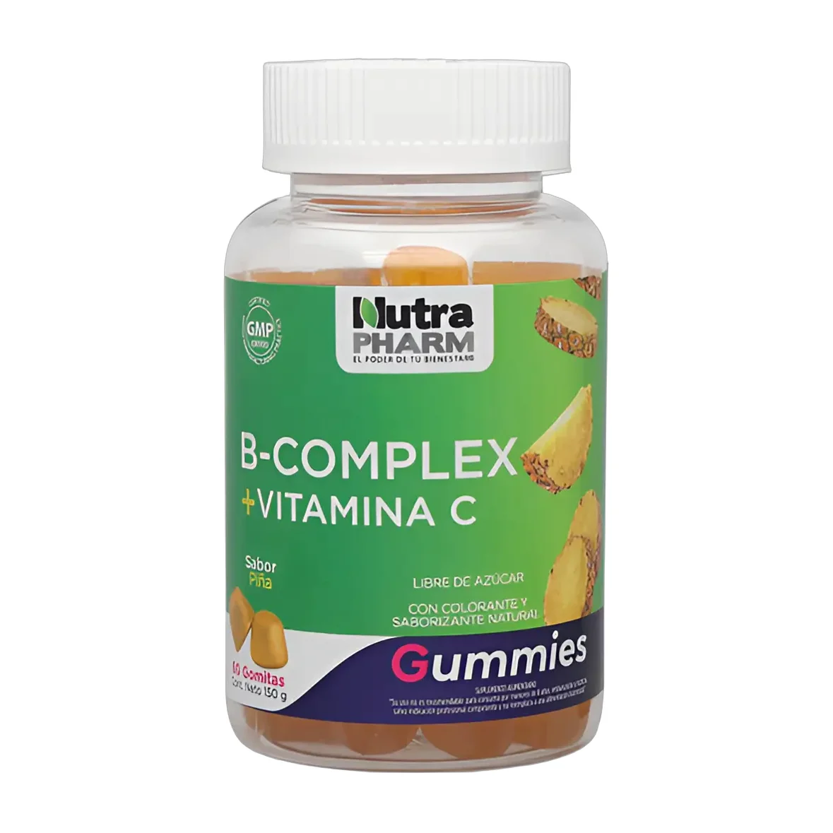 B-complex + Vitamina C 60 Gummies Piña Nutrapharm