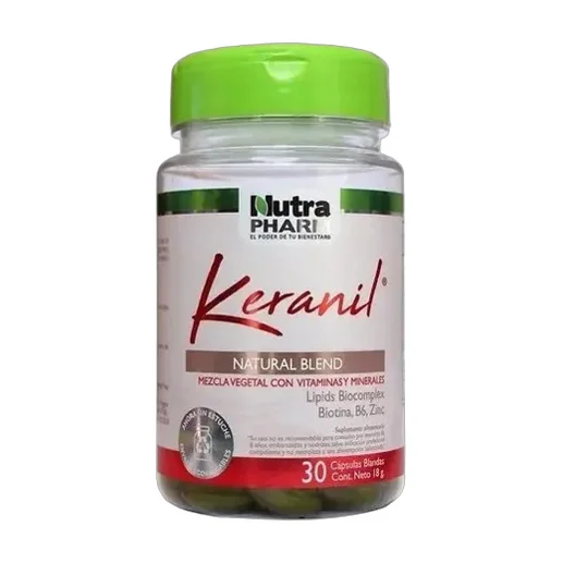 Keranil 1800mg / 30 Cápsulas Protección Capilar Nutrapharm Sin Sabor