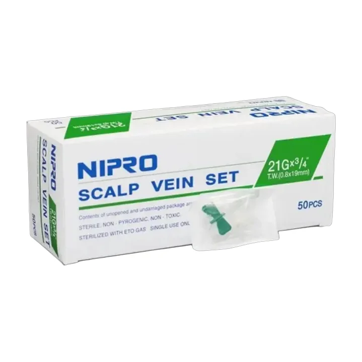 Aguja Mariposa 21g X 3/4 Nipro Caja Por 50 Unidades