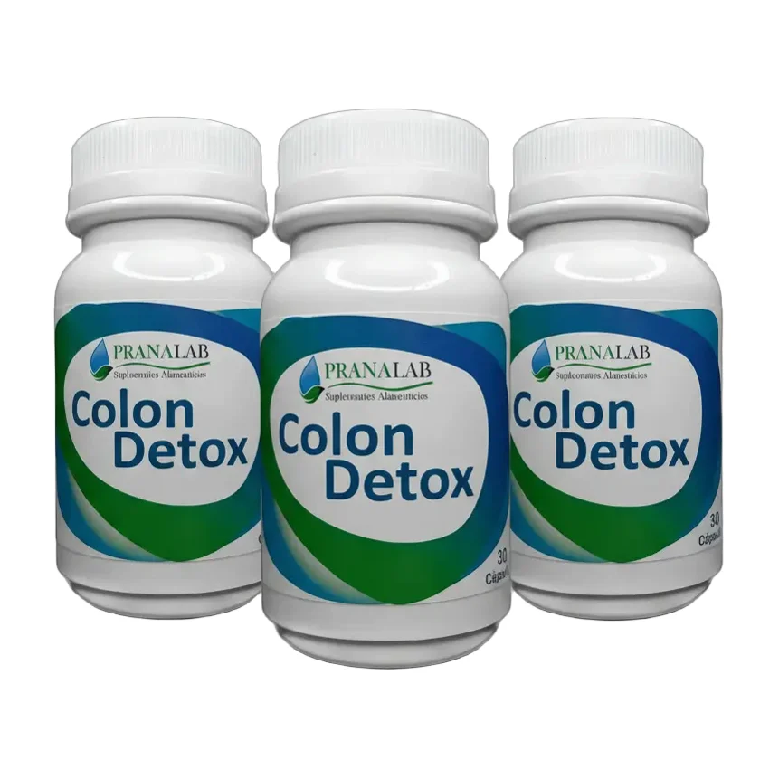 Colon Détox 30 Cáps Deshincha, Desintoxicante Pack 3 Frascos Sin Sabor