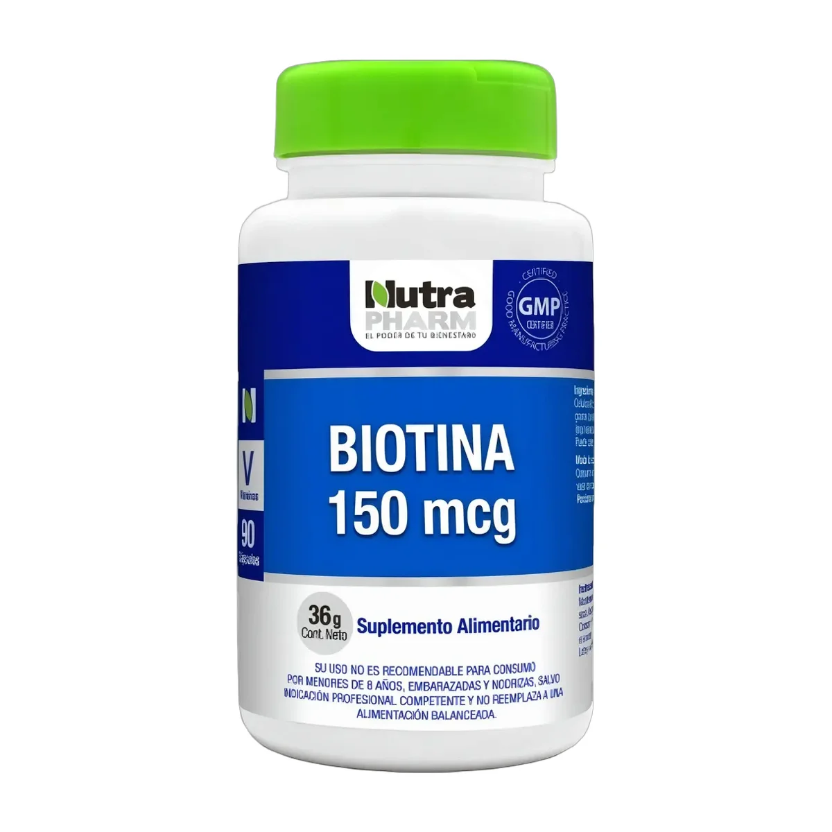 Biotina - Nutrapharm (90 Caps) Sabor Sin Sabor