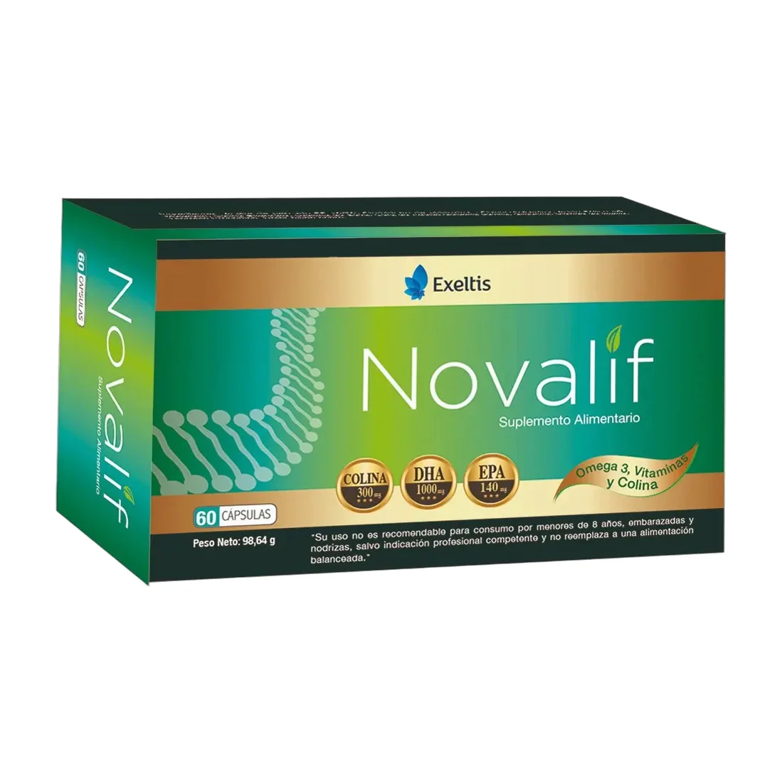 Exeltis Novalif Omega 3 Cápsulas 60 Unid 98.64 G Sin Sabor