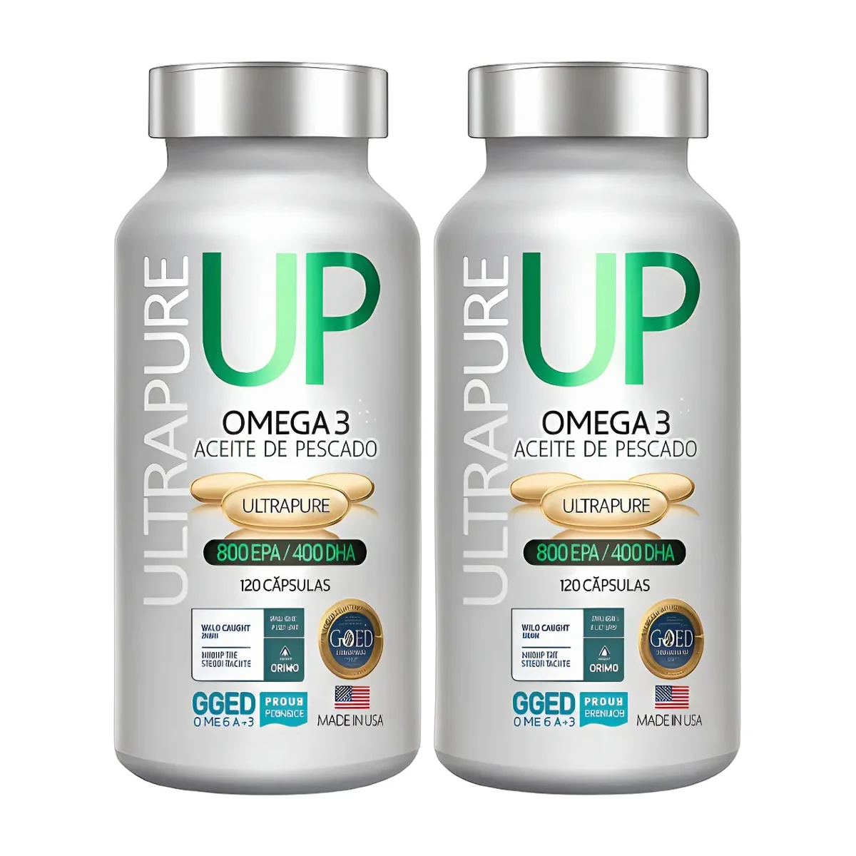 Pack X2 Omega 3 Up Ultrapure 240 Cápsulas Sin Sabor