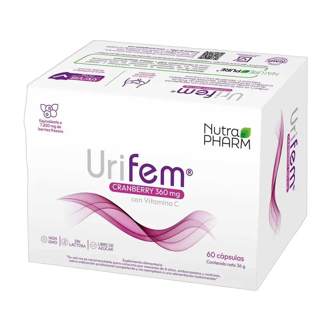 Urifem Cranberry 360 Mg 60 Capsulas Nutra Pharm