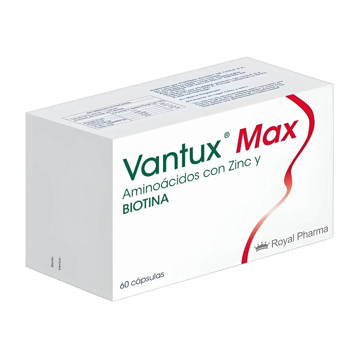 Vantux Max 60 Cápsulas Para La Caída Del Pelo Royal Pharma