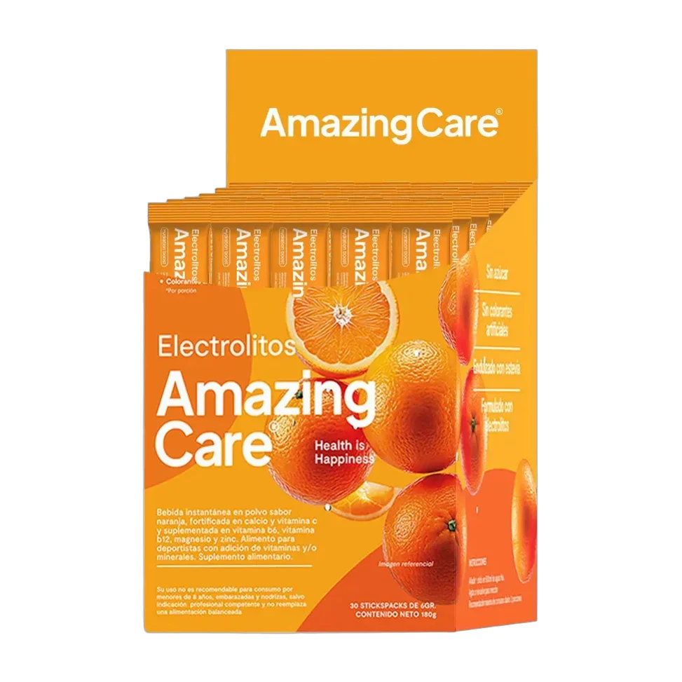 30x Electrolitos Bebida Hidratante Amazing Care Naranja