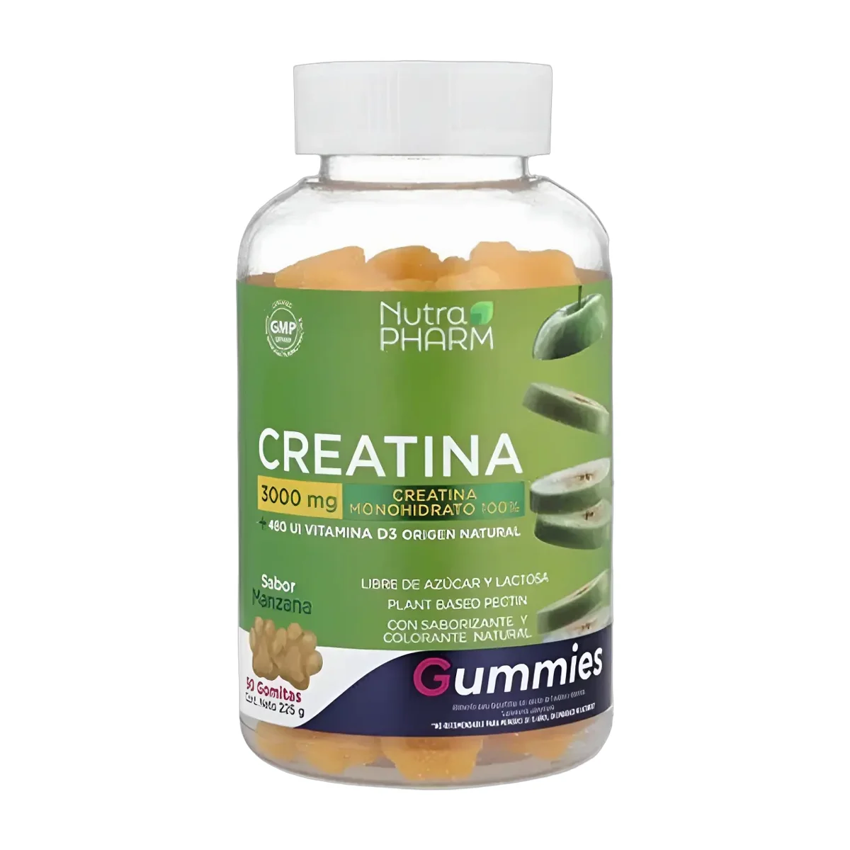 Gomitas Creatina Y Vitamina D3 Nutra Pharm 90 Unidades Sabor Manzana