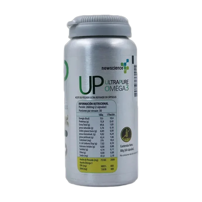 Newscience Omega 3 Up Ultrapure 800 Epa 400 Dha 60 Caps Sabor Sin Sabor