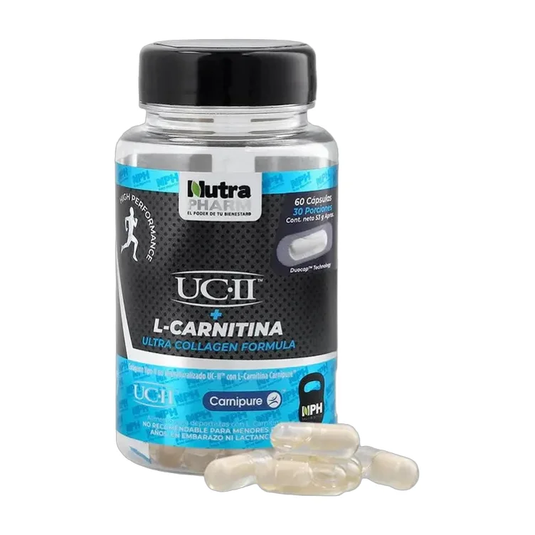 Colágeno Ucii + L-carnitina Nutra Pharm 60 Cápsulas Deportistas Sin Sabor
