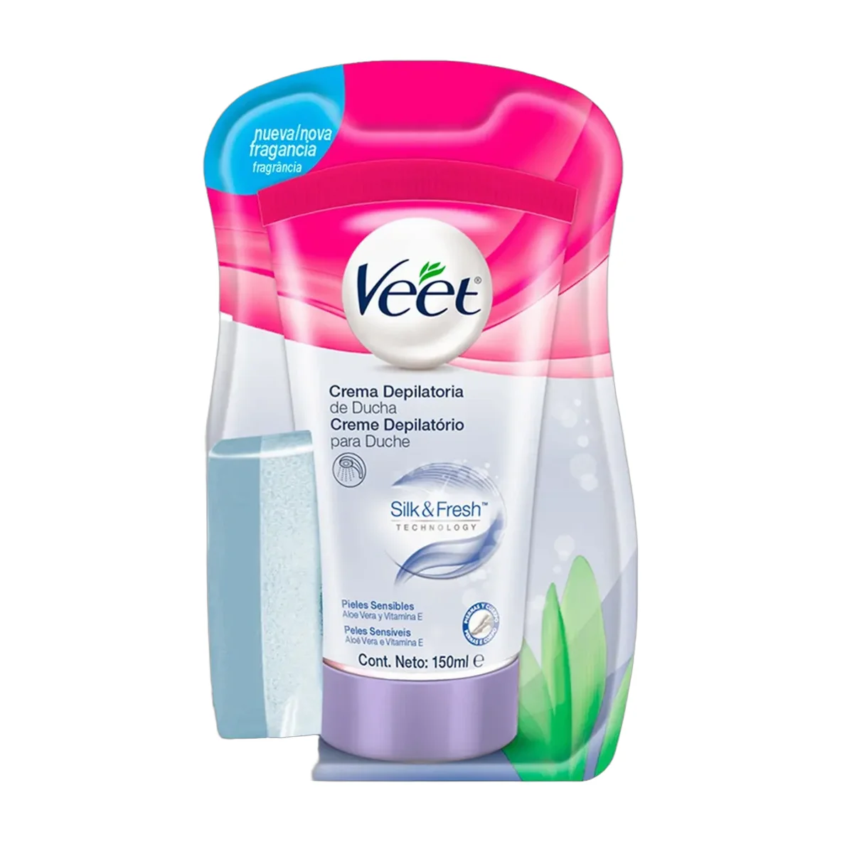 Crema Depilatoria Veet Skill & Fresh Corporal De Ducha Piel Sensible 150 ml 147 g