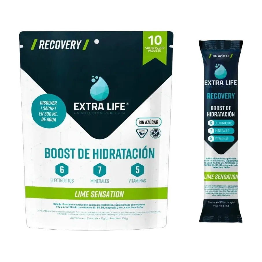 Bebida Hidratante En Polvo Doypack 10 Sachet Extra Life Lime