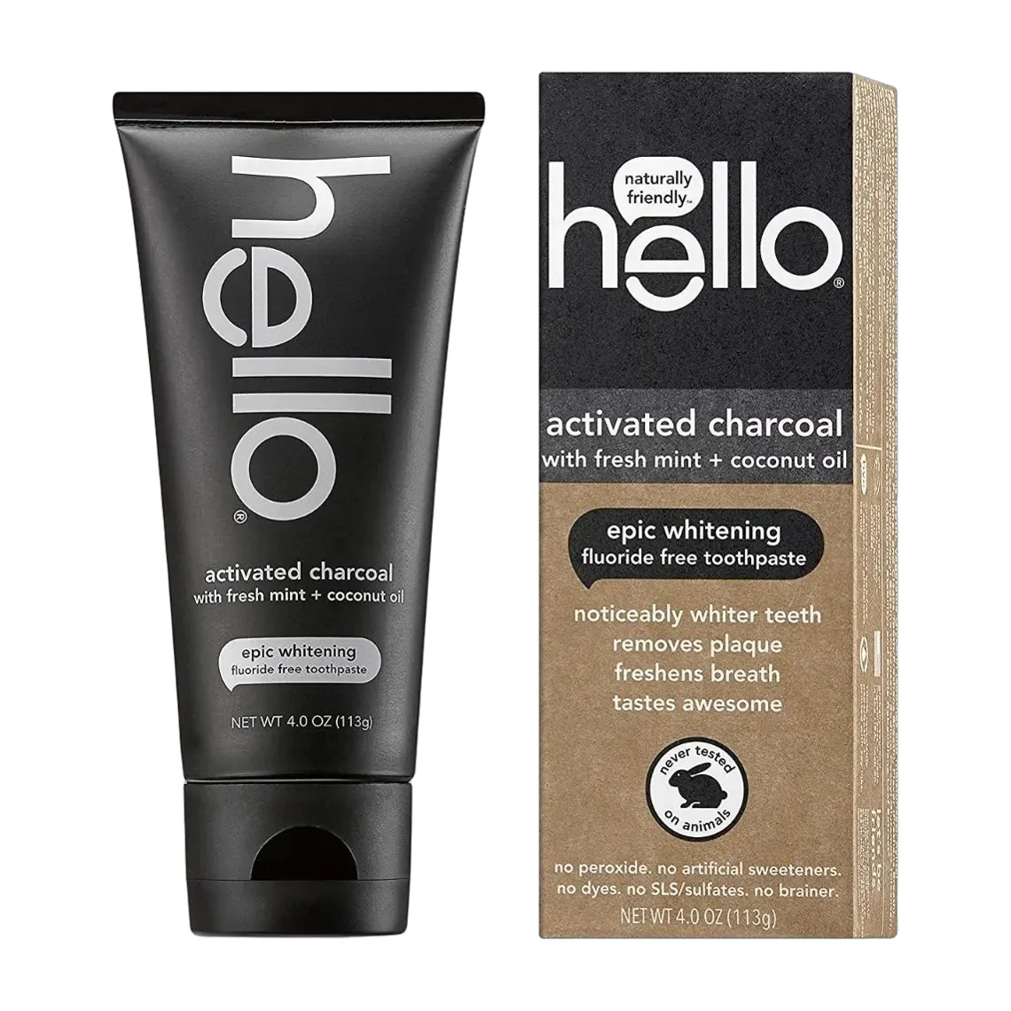 Crema Dental Con Flúor Y Carbón Activado 113g Hello
