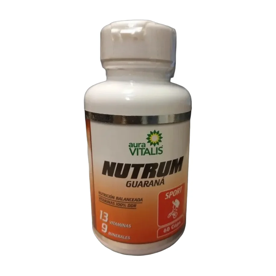 Nutrum Sport 60 Caps 13 Vitamina 9 Minerales Guarana Sabor Guaraná