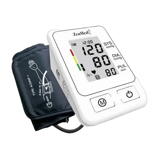 Tensiómetro De Brazo Zenmed Lcd Digital Automático Blanco Con Brazalete Universal