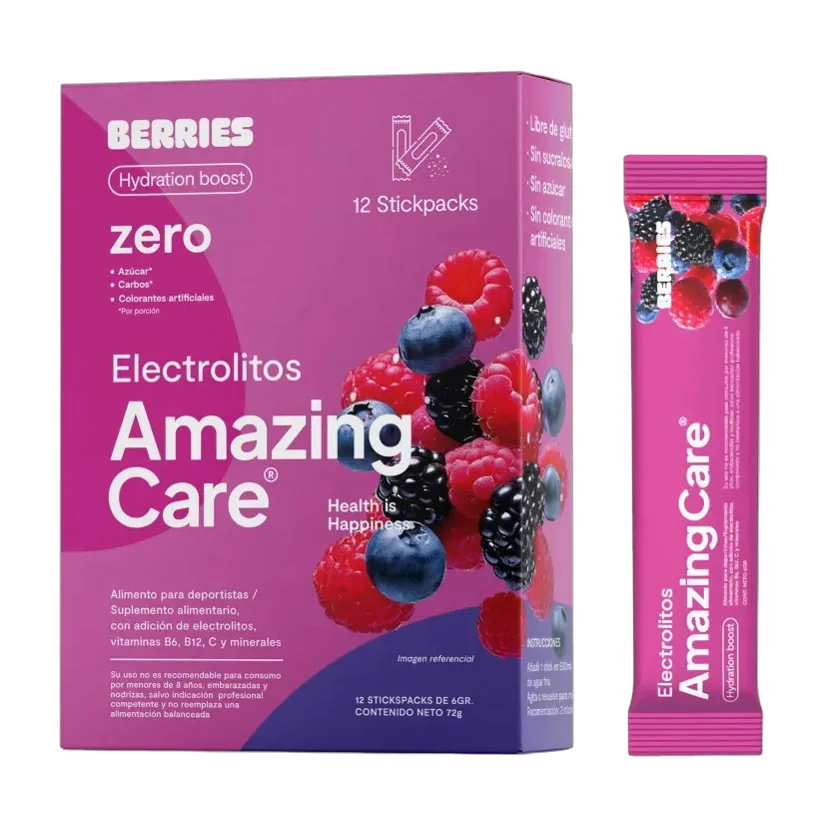 12x Electrolitos Bebida Hidratante Amazing Care Berries