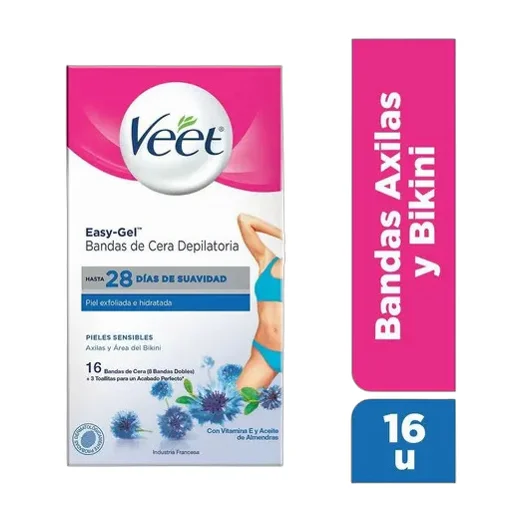 Veet Bandas Depilatoria Cera Fría Axila Y Bikini Piel Sensib