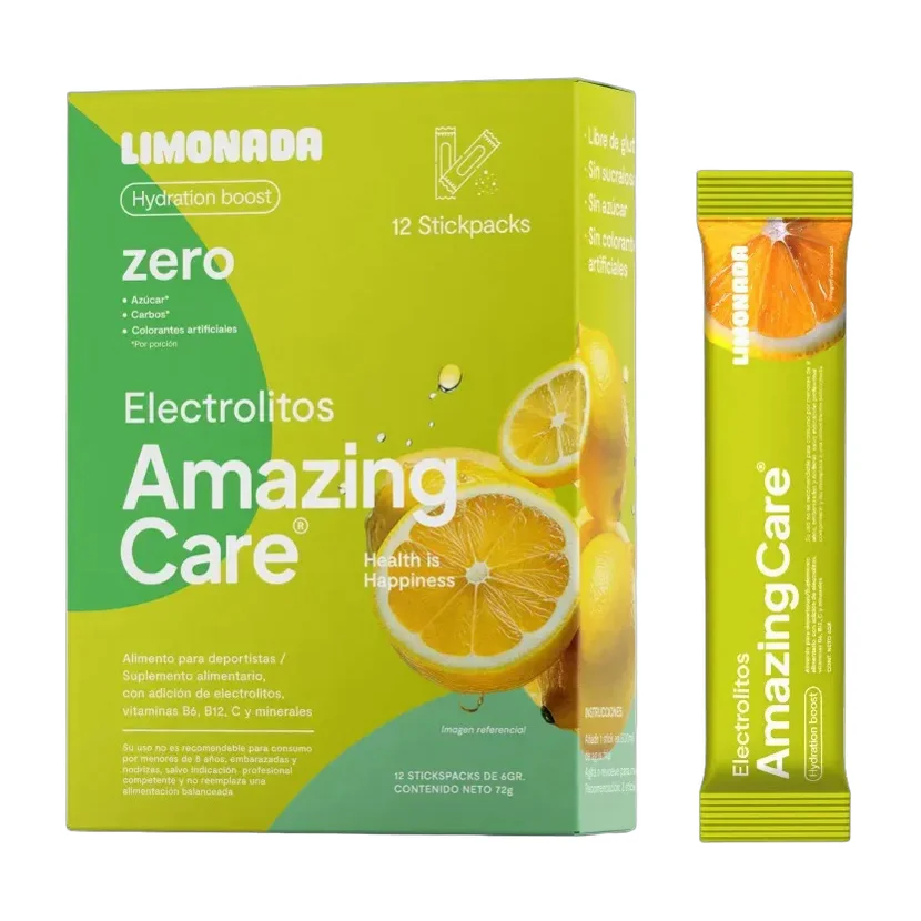 12x Electrolitos Bebida Hidratante Amazing Care Limonada