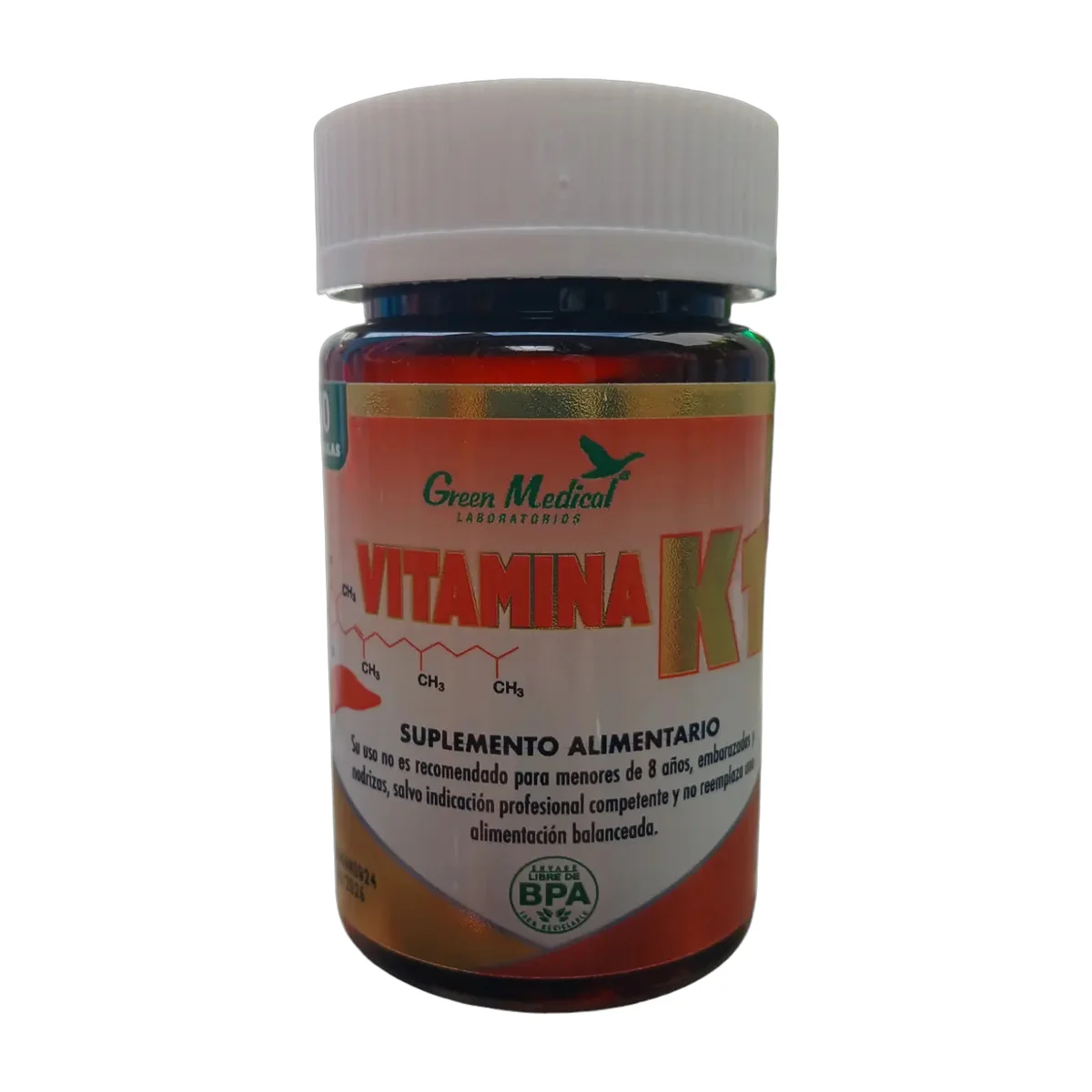 Vitamina K1 X 60 Capsulas 100 Mcg Green Medical Sabor Sin Sabor