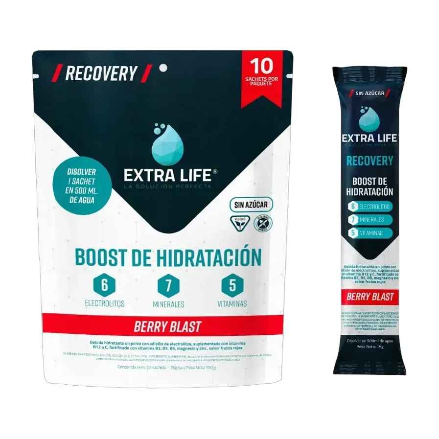 Extra Life Boost De Hidratación Berry Blast - 10 Unidades / Bebida Isotonica