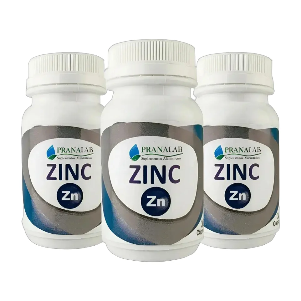 Zinc 350mg 30 Cápsulas Pack 3 Frascos Sabor Sin Sabor