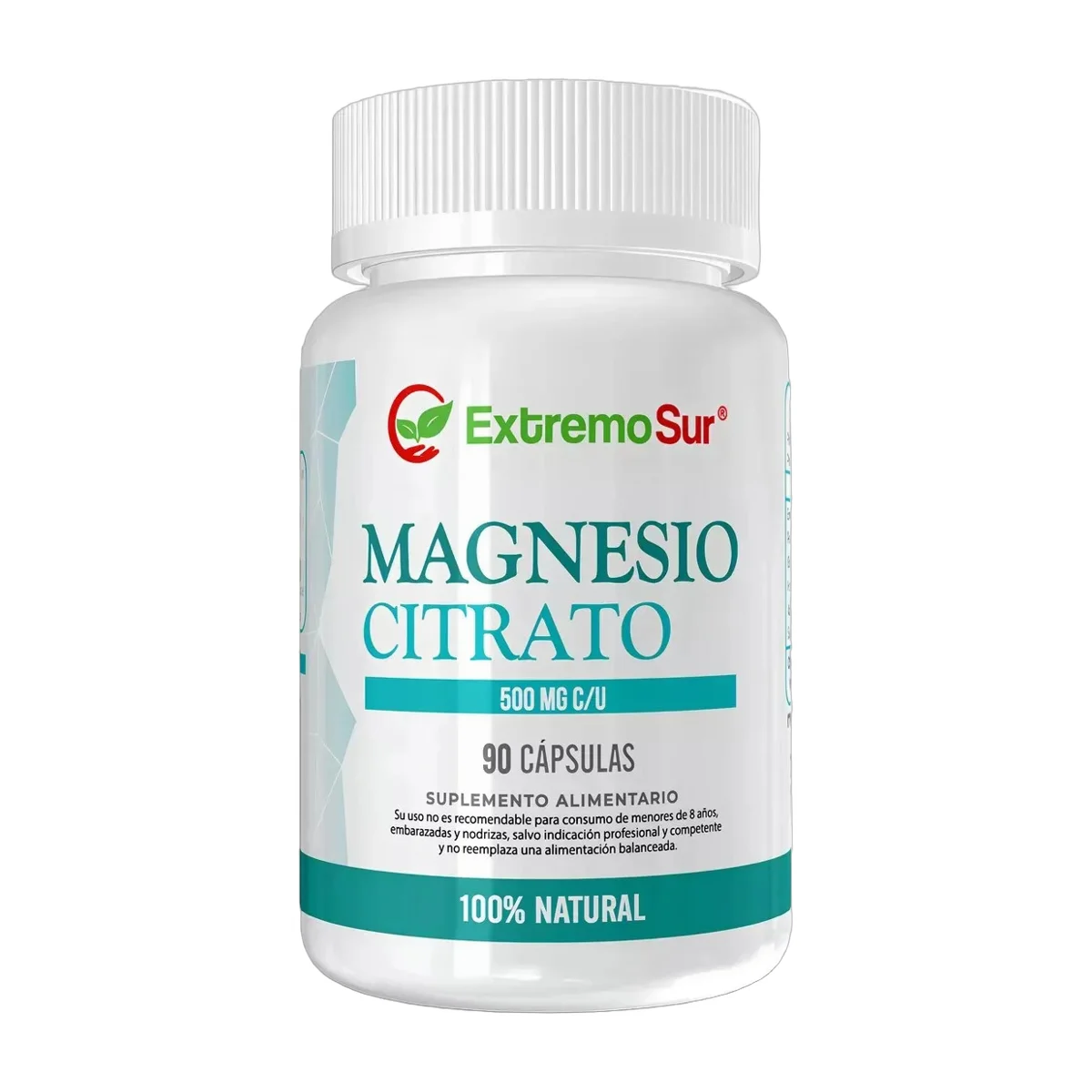 Citrato De Magnesio Cápsulas Extremo Sur Sin Sabor Libre De Gluten Vegano 45g