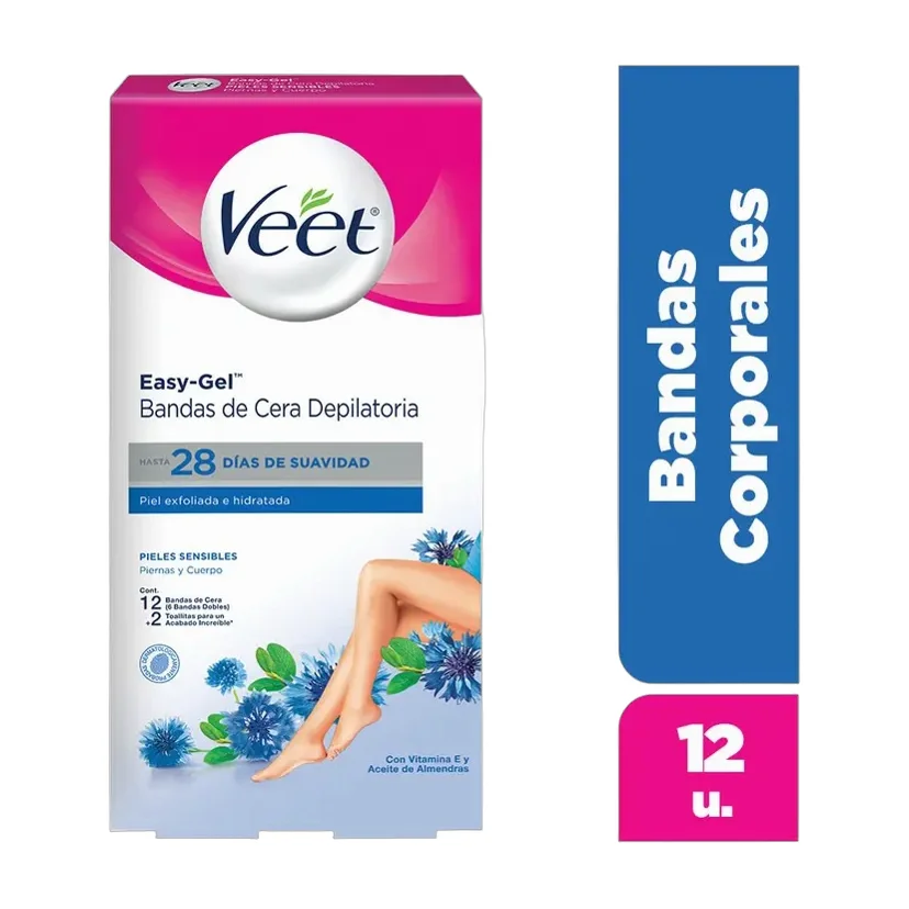 Bandas De Cera Depilatorias Veet Easy-gel Piel Sensible