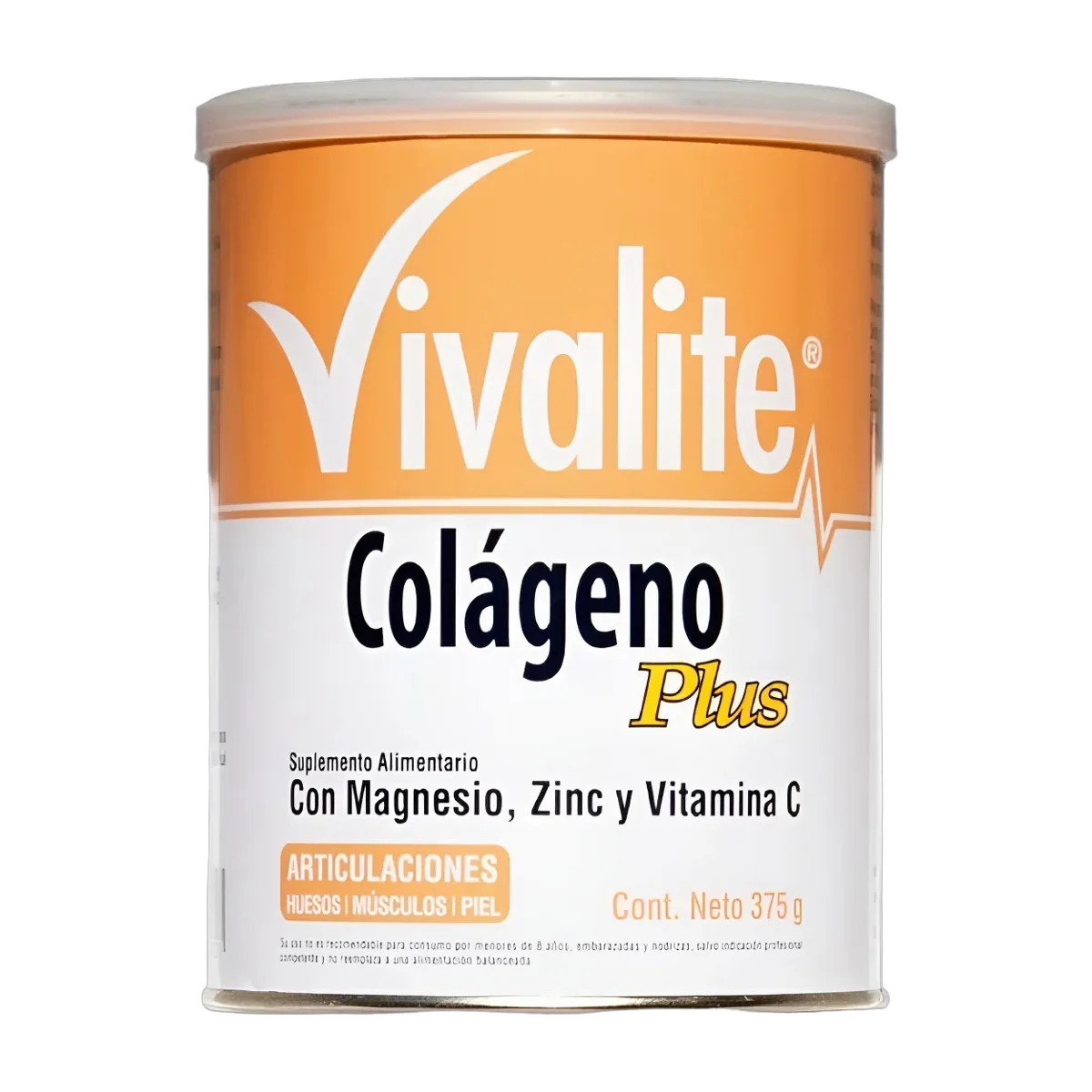 Vivalite Colágeno Plus Magnesio Zinc Vitamina C 375g Natural