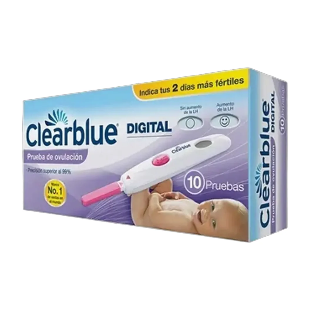 Test De Ovulación Digital Clearblue Reactivo 18, En Varilla. 10 Unidades Por Caja.