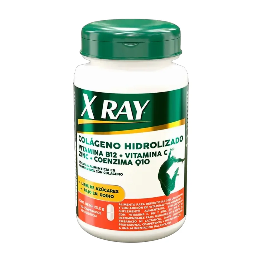 X Ray Caps Colágeno Hidrolizado Zinc Coenzima Q10 Y Vit B12 Sabor Sin Sabor