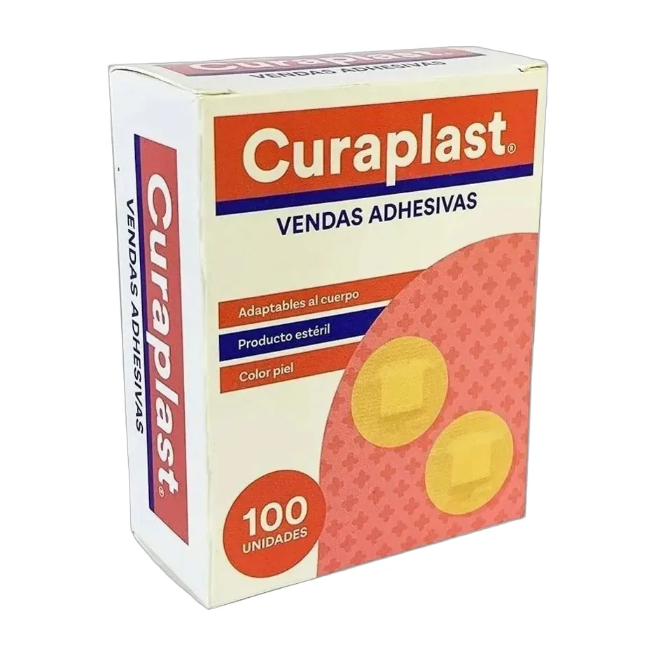 Parche Curita Curaplast Venda Adhesiva Redondo - 100 Unds