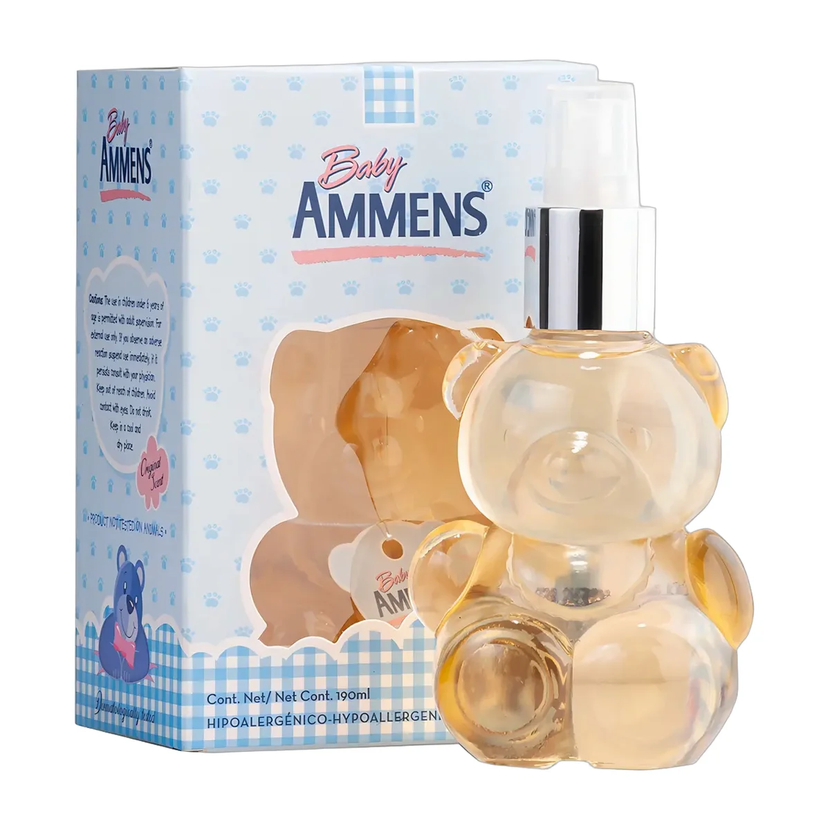 Colonia Oso Spray Ammens Baby 190ml Hipoalergénica Celeste