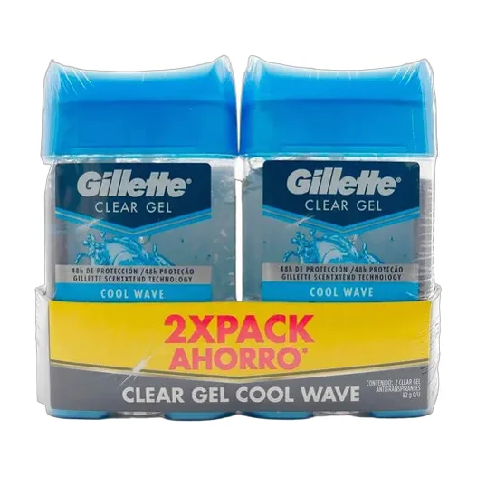 2 Desodorantes Gillette Clear Gel 82 Gr C/u Antitranspirante