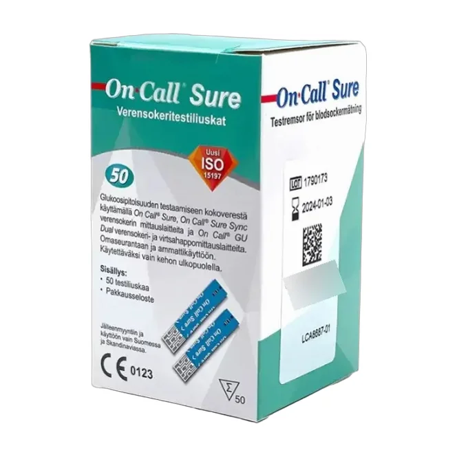 Cintas Medición Glucosa Diabemed On Call Sure 50 Unidades Verdes Verde