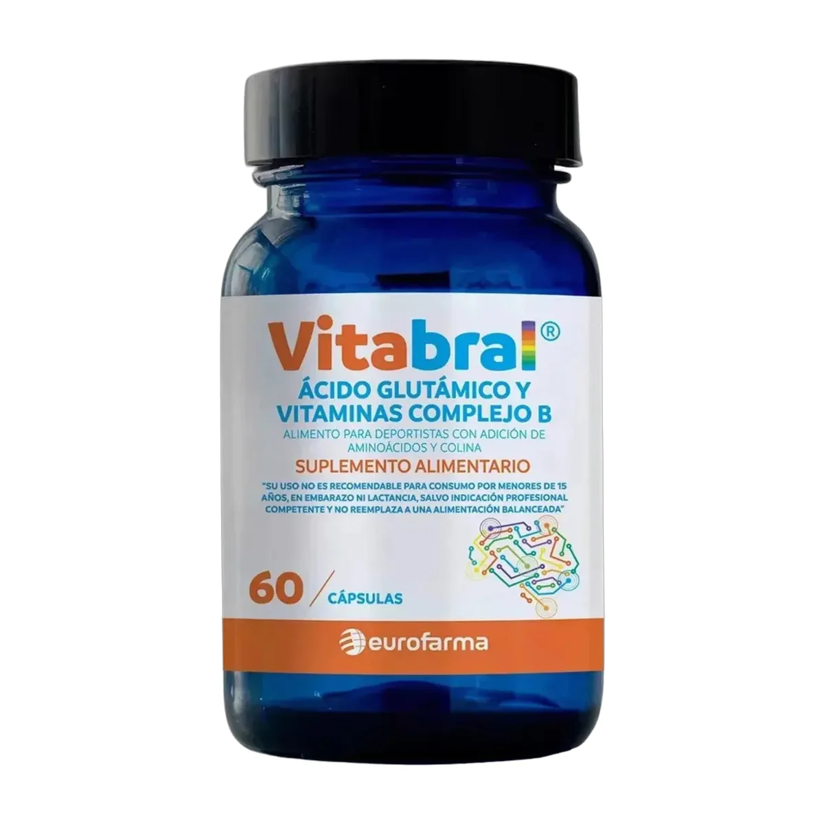 Vitabral Eurofarma Cápsulas Vitaminas Complejo B Ácido Glutámico 30 Unidades Sin Sabor