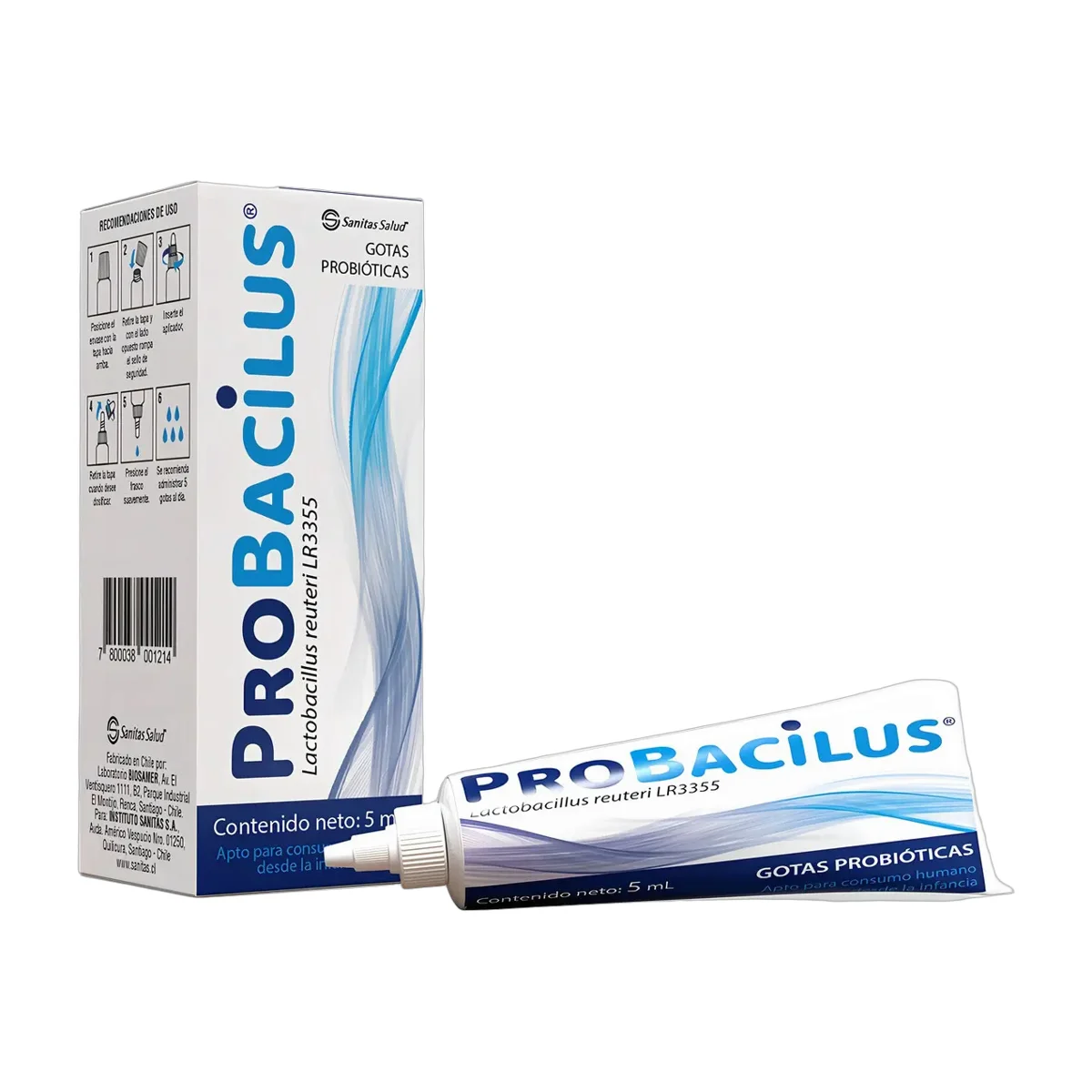 Probacilus Gotas Probióticas Niño Lactobacillus Reuteri 5 Ml Sabor Sin Sabor