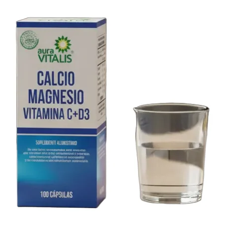 Aura Vitalis Calcio + Magnesio + Vitamina C Y D3 X 100 Cápsu Sin Sabor