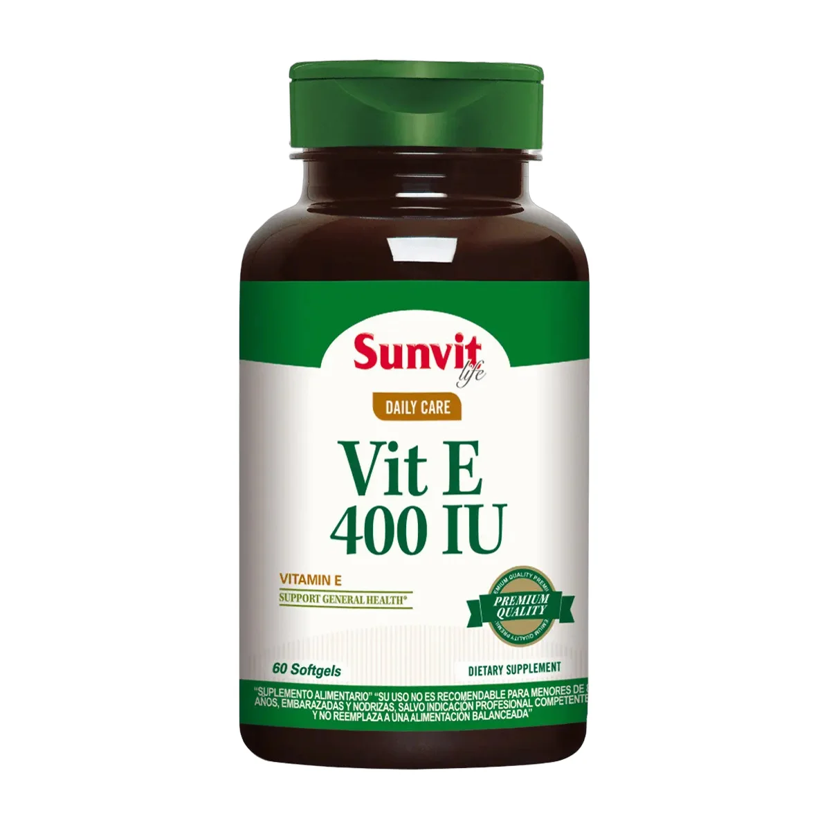 Vitamina E Sunvit 400 Ui 60 Cápsulas Antioxidantes Sin Sabor