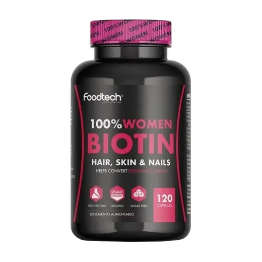 100% Women Biotin 120 Caps - Foodtech Sabor Sin Sabor