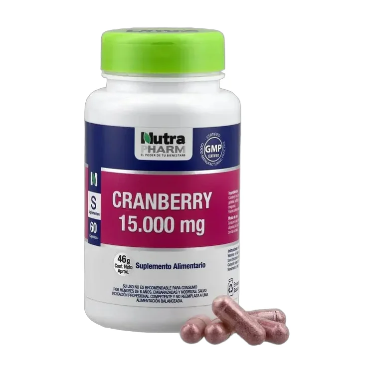 Nutra Pharm Suplementos Cranberry 15.000mg Cápsula Sin Sabor