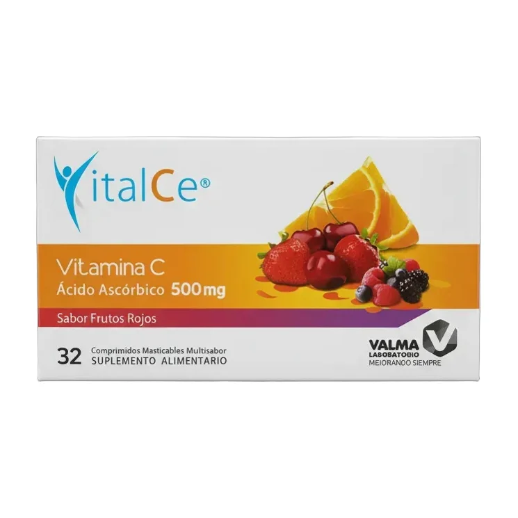 Vitalce Vitamina C 500mg X32 Comprimidos Masticables  Sabor Frutos Rojos Comprimidos Masticables Frutos Rojos