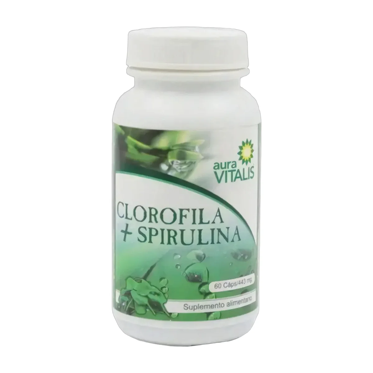 Clorofila Y Espirulina Aura Vitalis Cápsulas Veganas 60 Unidades Sin Sabor