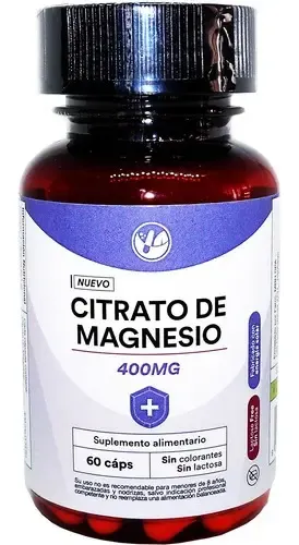 Citrato De Magnesio Natural Farm 60 Caps 400 Mg Neutro